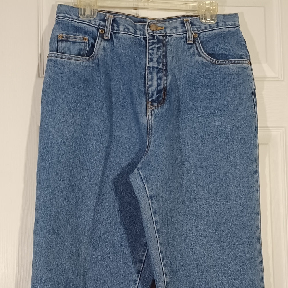 Womens BILL BASS Jeans Size 12 high rise waist 31 medium wash easy fit